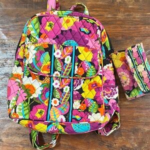 Vera Bradley Backpack and Wallet